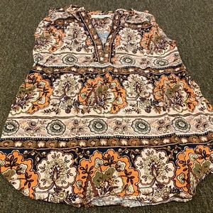 EUC LOFT Sz SP fall harvest blouse top shirt sleeveless dress tank casual career